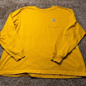 Carhartt Mens Loose Fit Long Sleeve Pocket T-Shirt Yellow K126 XL